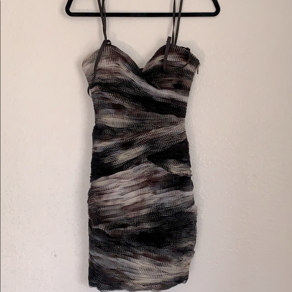 Sexy BCBG ruched mini dress